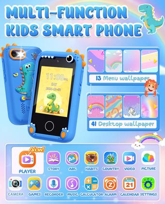 Imagem de Brinquedos de dinossauro para crianças de 3 a 5 crianças Brinquedos de smartphone para meninos de 8 a 12 anos Presentes de Natal para 3 4 5 7 6 8 10 anos Ideias de presentes com cartão SD 8G