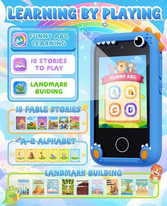 Imagem de Brinquedos de dinossauro para crianças de 3 a 5 crianças Brinquedos de smartphone para meninos de 8 a 12 anos Presentes de Natal para 3 4 5 7 6 8 10 anos Ideias de presentes com cartão SD 8G