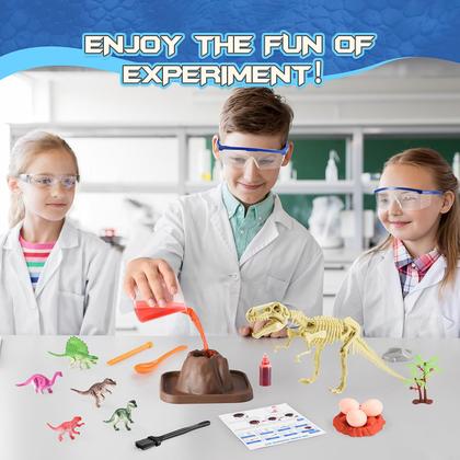 Imagem de Brinquedos de dinossauro para crianças: kits de experimentos científicos faentwc para crianças de 5 a 8 a 12 anos Brinquedo educacional para 6, 7, 8, 9, 10 anos, meninos e meninas, projetos STEM, Dino Dig, Volcano Eruption, Crystal Growing