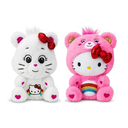 Imagem de Brinquedos de pelúcia Care Bears Hello Kitty Loves Cheer Bear 25 cm, pacote com 2