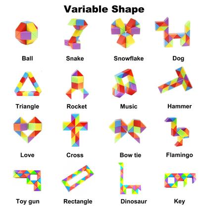 Imagem de Brinquedos de quebra-cabeça GOLDGE Mini Fidget Snake Cube, pacote com 24, crianças de 4 a 8 anos