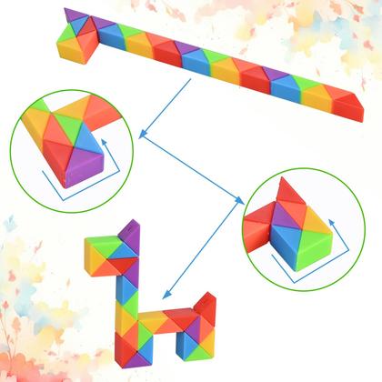 Imagem de Brinquedos de quebra-cabeça GOLDGE Mini Fidget Snake Cube, pacote com 24, crianças de 4 a 8 anos
