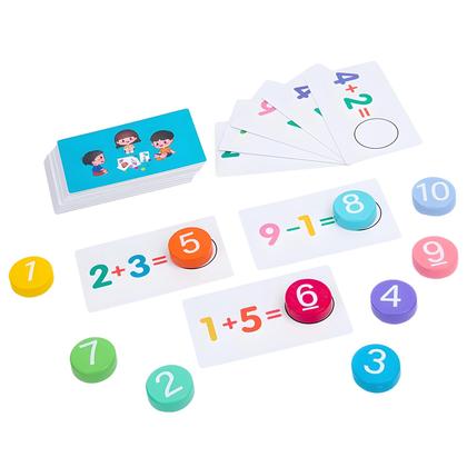 Imagem de Brinquedos Educativos Montessori de Matemática para Crianças - Cartões de Aritmética e Jogos de Correspondência