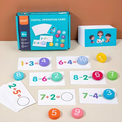 Imagem de Brinquedos Educativos Montessori de Matemática para Crianças - Cartões de Aritmética e Jogos de Correspondência