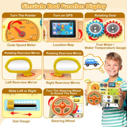 Imagem de Brinquedos infantis Montessori JGOBUB Busy Board com interruptor de luz