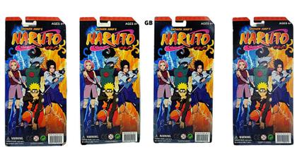 Imagem de Brinquedos Kit C/4 Bonecos Naruto Sasuke Kakashi + Acessorio