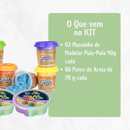Imagem de Brinquedos Massinha de Modelar DMToy Pula Pula 6 Potes Areia Mágica