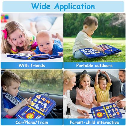 Imagem de Brinquedos Montessori Busy Board SafeLi de 12 páginas para crianças