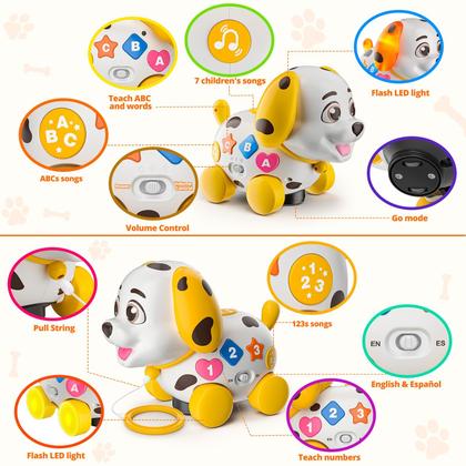 Imagem de Brinquedos musicais para cachorros para meninas de 1 ano, brinquedos bilíngues para meninos de 6 a 12 a 18 meses, brinquedos educativos de aprendizagem de desenvolvimento precoce para crianças de 1 a 3 anos, presentes para meninas de 1º aniversário para meninos