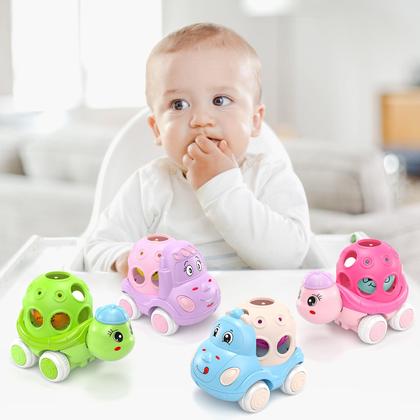 Imagem de Brinquedos para carros de bebê XFFfun, pacote com 4, Rattle Push N Go, 6-18 meses