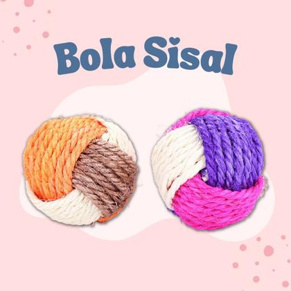 Imagem de Brinquedos para Gatos Bolinha Sisal Com Ervinha Gato