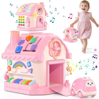Imagem de Brinquedos para Menina de 1 Ano, Casa Musical Educativa com Histórias, Letras e Jogos, Presentes de 1º Aniversário para Meninas de 6-12 e 12-18 Meses
