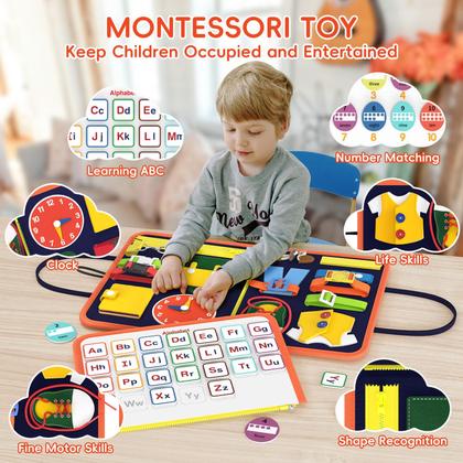 Imagem de Brinquedos sensoriais Toddler Busy Board Freebear Busy Board de 1 a 4 anos