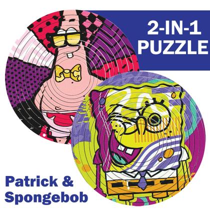 Imagem de Brinquedos Spin Flip Puzzle TCG Bob Esponja e Patrick 12 anéis