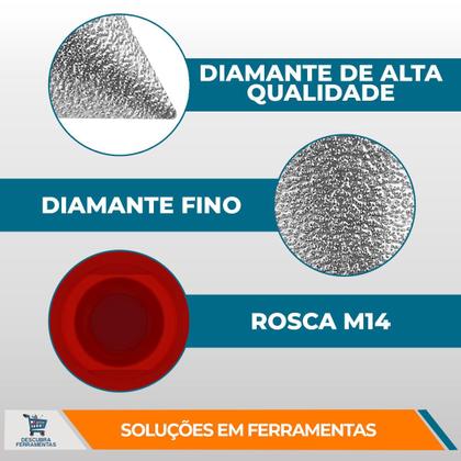 Imagem de Broca Chanfro Diamantada Cônica Cortag 5 a 35MM Fresa para Esmerilhadeira M14 Profissional