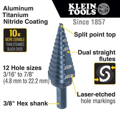 Imagem de Broca de degrau Klein Tools KTSB14 14 3/16 a 7/8 polegadas
