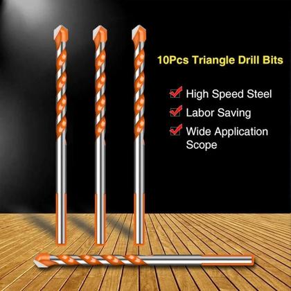 Imagem de Broca De Torção Triangular Fura Tudo 6Mm Kit 10 Unidades