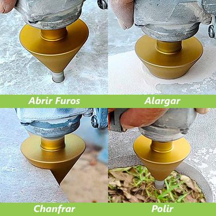 Imagem de Broca Fura Piso Chanfro Diamantada Cônica Escalonada Desbaste Porcelanato Esmerilhadeira M14 + Nfe