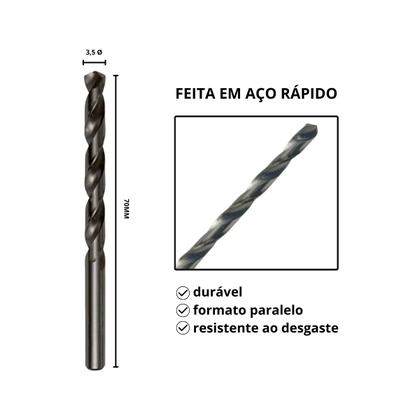 Imagem de Broca Paralela De Aço Rápido HSS 3,5mm