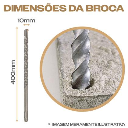 Imagem de Broca SDS Plus 10mm x 400mm Widea Concreto Profissional