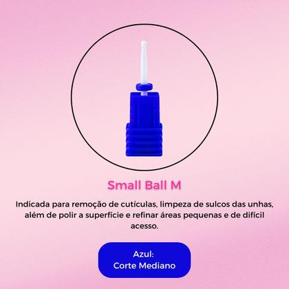 Imagem de Broca Small Ball M Cerâmica Unha Gel Alongamento Fibra Vidro Nail Design Manicure Lixadeira Profissional