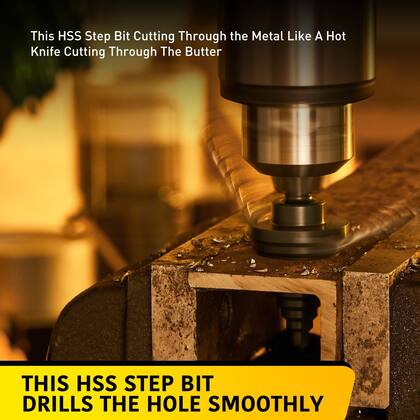 Imagem de Broca Step Drill Anfrere 1/4 a 1-3/8 polegadas HSS para chapa metálica