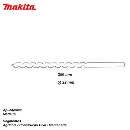 Imagem de Broca T/pua 22x250mm H - 1/4 D-07412 - Makita