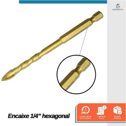 Imagem de Broca Tungstênio Vidro 12mm Ponta Cruz Starfer