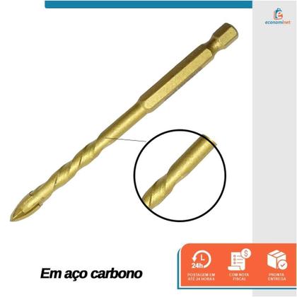 Imagem de Broca Tungstênio Vidro 12mm Ponta Cruz Starfer