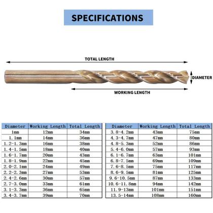 Imagem de Broca Twist LingGan M35 em aço cobalto 13,5 mm para metal