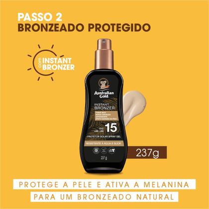 Imagem de Bronzeador Australian Gold Instant Bronzer FPS15 Corporal Spray Gel 237ml