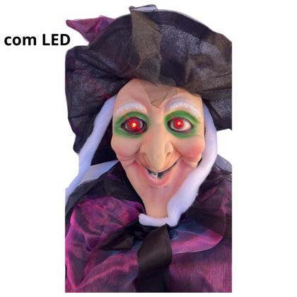 Imagem de Bruxa Grande Led Latex Halloween Decoração Enfeite