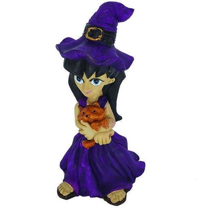 Imagem de Bruxinha Com Pet 10003 Em Resina 16Cm