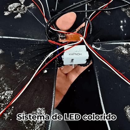 Imagem de Bruxinha Fantasia Led Kit Halloween Prata e Preto Tiara Asa