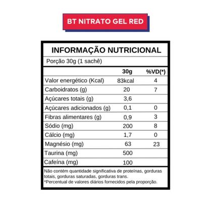 Imagem de Bt Nitrato 400 Gel 1 Sachê 30G Carboidrato Dobro Redberry