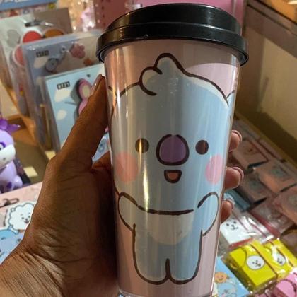 Imagem de BTS - Copo Térmico com Tampa tema BT21  480ml  Cores e Fofuras