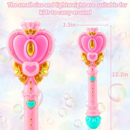 Imagem de Bubble Wand Tlkiaa Princess Heart com luz para crianças de 1 a 8 anos