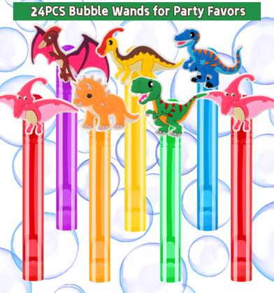 Imagem de Bubble Wands PLOUGVI Dinosaur, 24 peças para lembrancinhas infantis