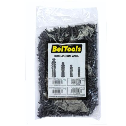 Imagem de Bucha Plástica 6mm C/ Anel Pacote C/ 1000 Peças Beltools