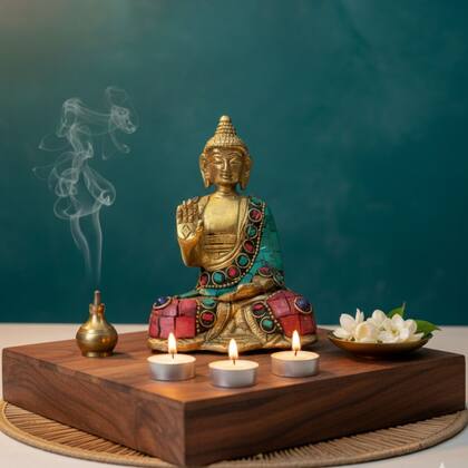 Imagem de Buda de Bronze e Mosaico 10 cm