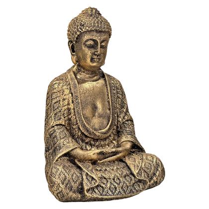 Imagem de Buda Hindu Tailandês Imagem Enfeite Decoração Resina Dourado