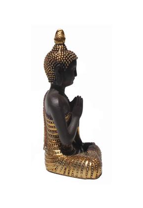 Imagem de Buda Hindu Tibetano Tailandês Em Resina Dourado 12,5cm