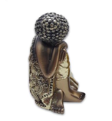 Imagem de Buda Tailandês Meditando Cobre Contemplando Buda 13 cm