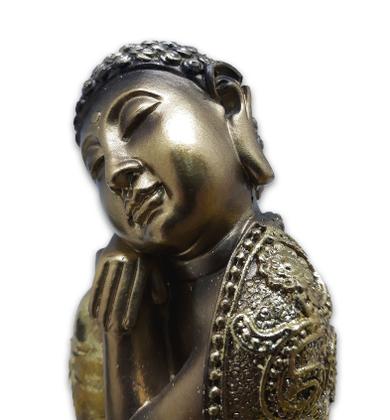 Imagem de Buda Tailandês Meditando Cobre Contemplando Buda 13 cm