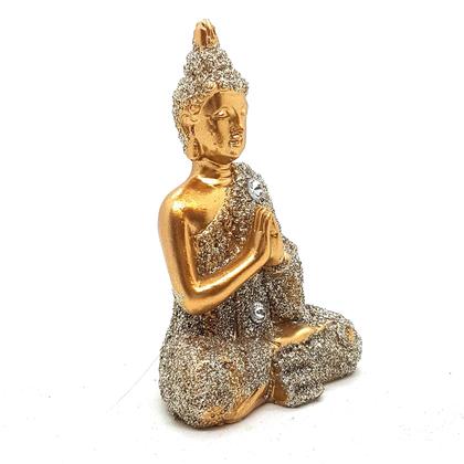 Imagem de Buda Tailandês Orando Dourando Brilhante Buda 9 cm