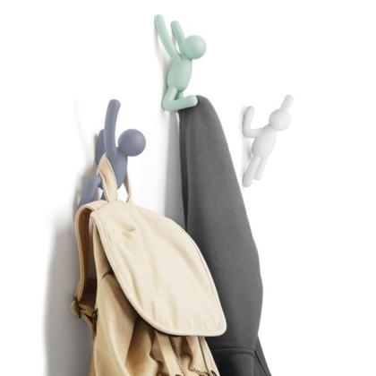 Imagem de Buddy Conjunto Cabideiros De Parede 3 Peças Cores Pastéis Umbra (Azul, Verde e Branco)