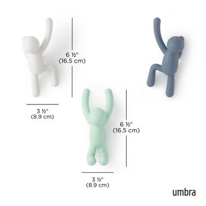 Imagem de Buddy Conjunto Cabideiros De Parede 3 Peças Cores Pastéis Umbra (Azul, Verde e Branco)