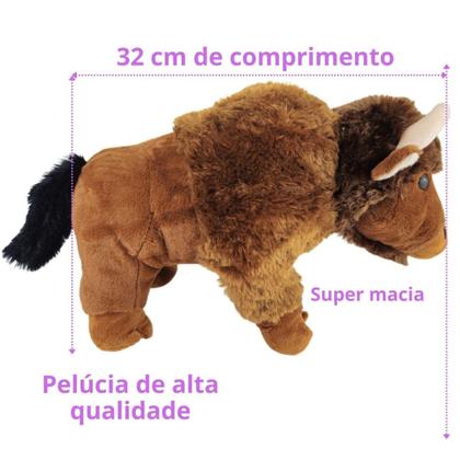 Imagem de Búfalo Bisão Bicho de Pelúcia Realista Touro Boi Fazendinha