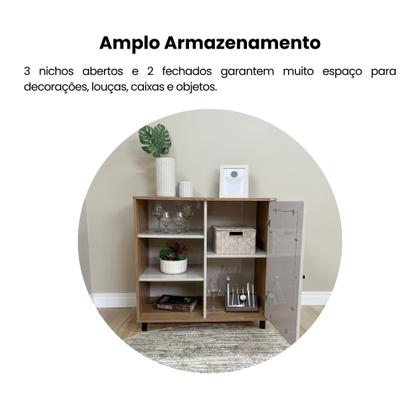 Imagem de Buffet 1 Porta Palhinha Rattan Charlotte