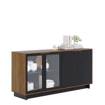 Imagem de Buffet 4 Portas 160cm Vitória Águas Brasileiras Preto/Noce Milano/Fosco
